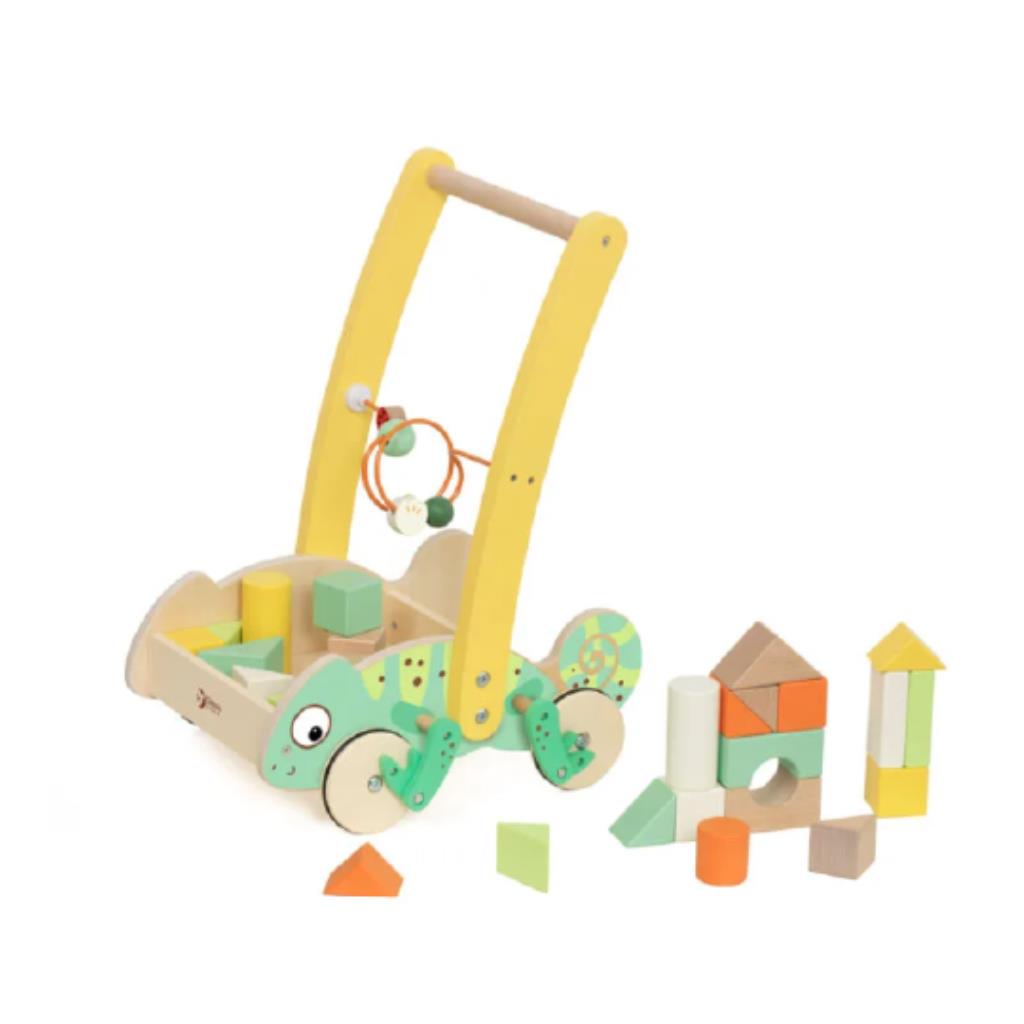 Classic World Wooden Chameleon Walker with Blocks
